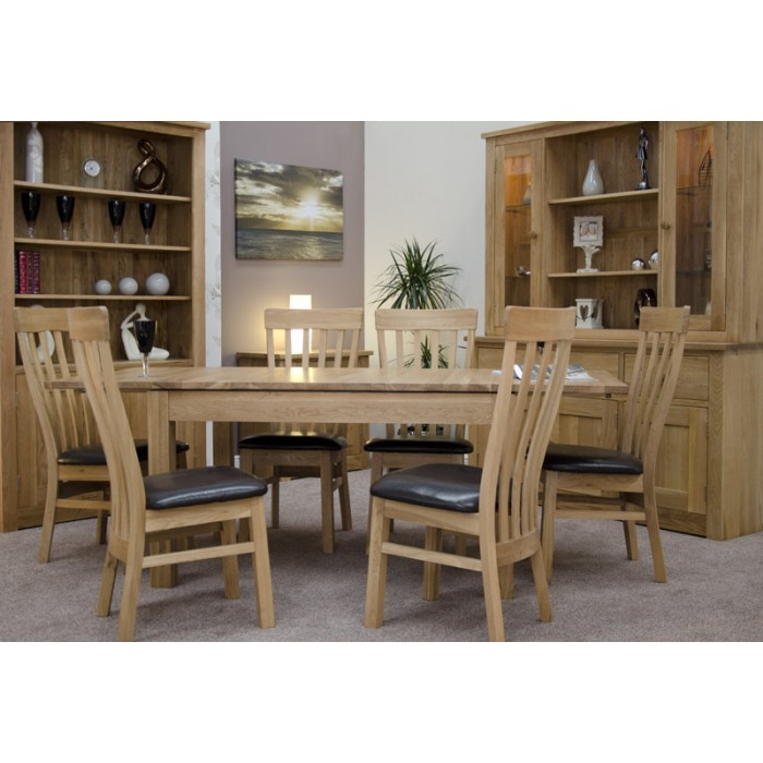 Opus Modern Oak Twin Leaf Plain Top Extending Table