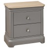 Pebble Grey Painted 2 Drawer Bedside Cabinet