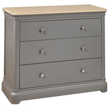Pebble Grey Painted 2+2 Chest of Drawers