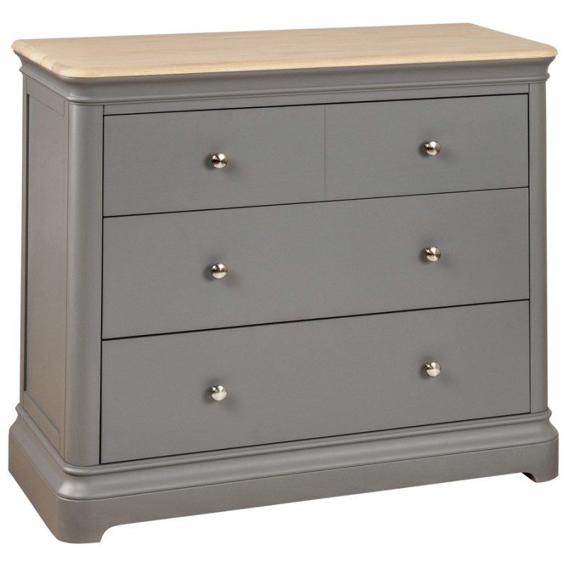 Pebble Grey Painted 2+2 Chest of Drawers
