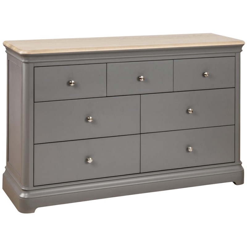 Pebble Grey Painted 3 Over 4 Combination Chest of Drawers