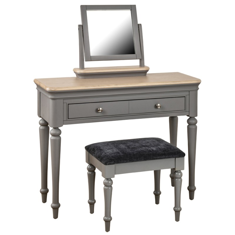 Pebble Grey Painted Dressing Table Stool