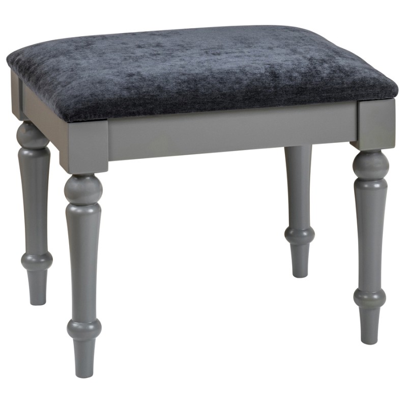 Pebble Grey Painted Dressing Table Stool
