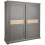 Pebble Grey Painted Sliding Door Double Wardrobe