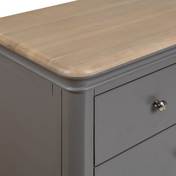 Pebble Grey Painted 2 Drawer Bedside Cabinet