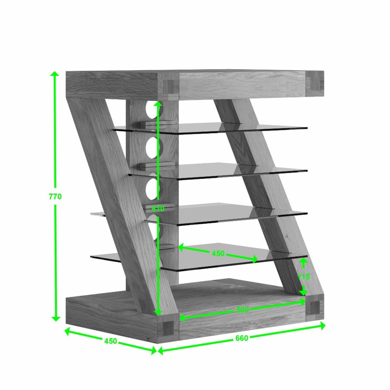 Z Painted Hifi Unit Cabinet with Natural Oak Top