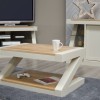 Z Painted 3X2 Coffee Table with Natural Oak Top