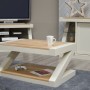 Z Painted 3X2 Coffee Table with Natural Oak Top