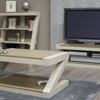 Z Painted 3X2 Coffee Table with Smoke Oak Top