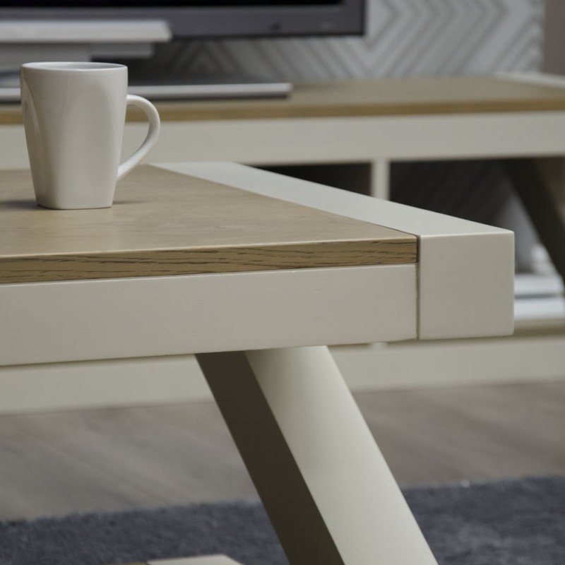 Z Painted 3X2 Coffee Table with Smoke Oak Top