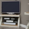 Z Painted Corner TV Unit with Natural Oak Top