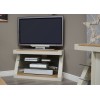 Z Painted Corner TV Unit with Natural Oak Top