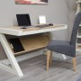 Z Painted Computer Desk with Natural Oak Top