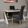 Z Painted Computer Desk with Smoke Oak Top
