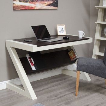 Z Painted Computer Desk with Wenge Oak Top