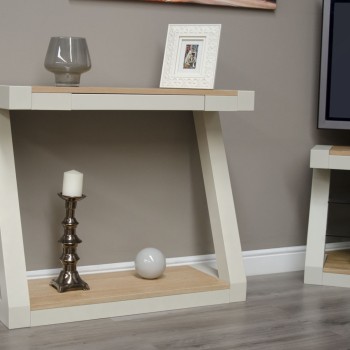 Z Painted  Hall Table with Natural Oak Top