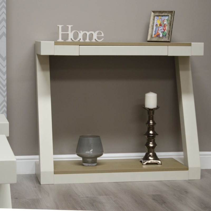 Z Painted Hall Table with Smoke Oak Top
