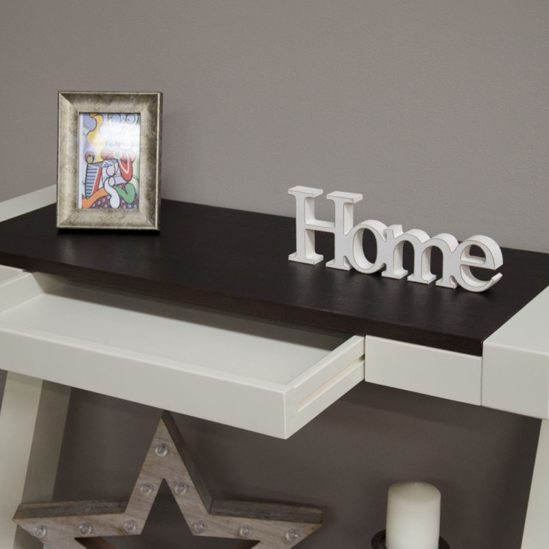 Z Painted Hall Table with Smoke Oak Top