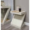 Z Painted  Lamp Table with Natural Oak Top