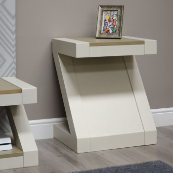 Z Painted  Lamp Table with Smoke Oak Top