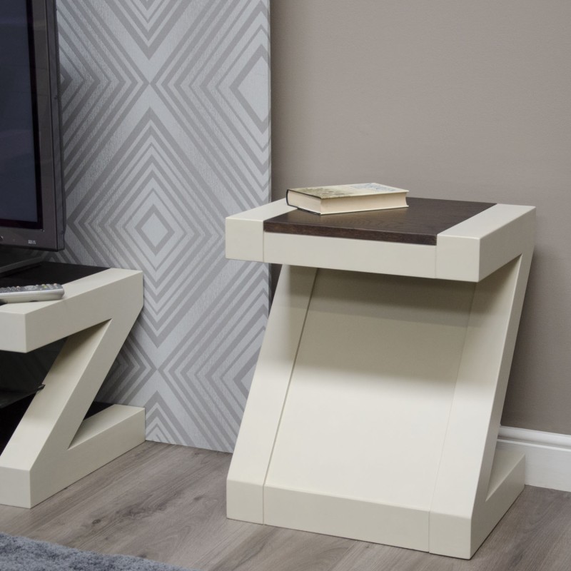 Z Painted Lamp Table with Wenge Oak Top