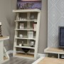 Z Painted  Large Bookcase with Natural Oak Top