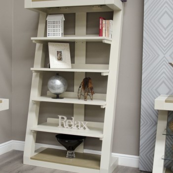 Z Painted  Large Bookcase with Smoke Oak Top