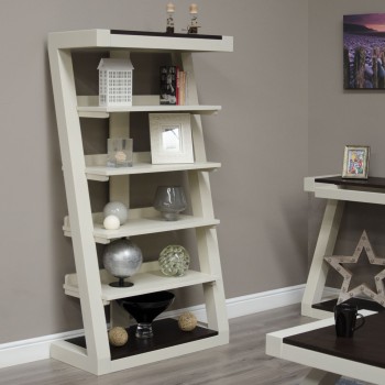Z Painted Large Bookcase with Wenge Oak Top