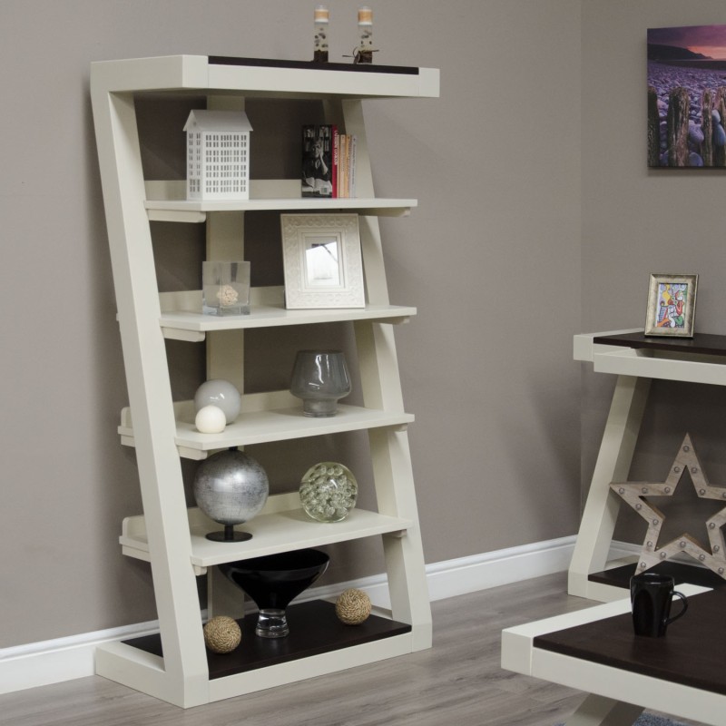 Z Painted Large Bookcase with Wenge Oak Top