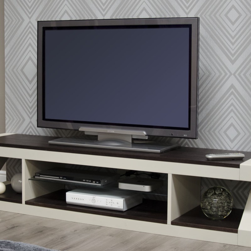 Z Painted Large Plasma TV Cabinet with Wenge Oak Top