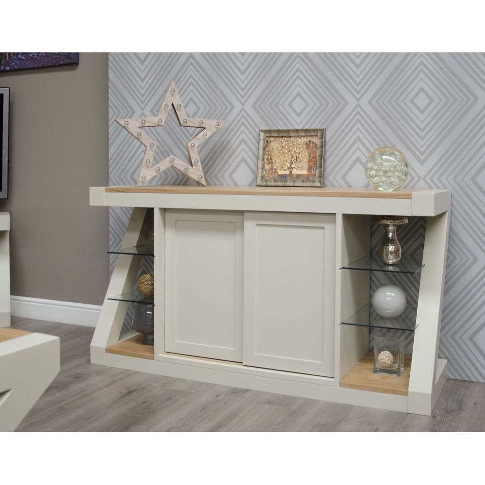 Z Painted Large Sideboard with Natural Oak Top