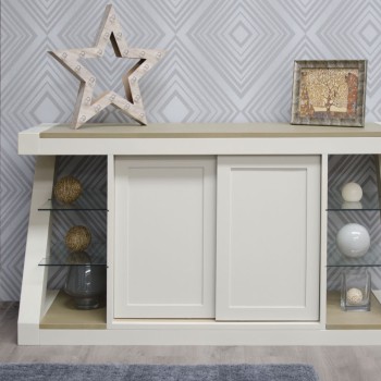 Z Painted Large Sideboard with Smoke Oak Top