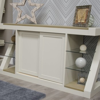 Z Painted Large Sideboard with Smoke Oak Top