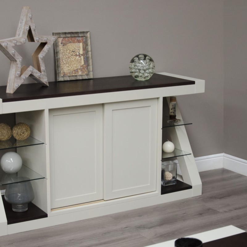 Z Painted Large Sideboard with Wenge Oak Top