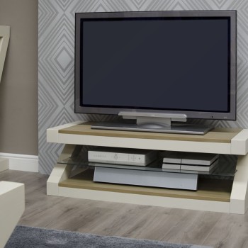 Z Painted Plasma TV Cabinet with Smoke Oak Top