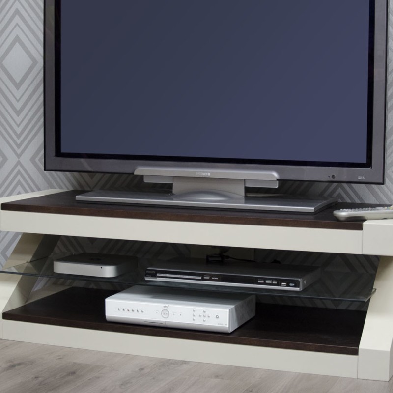 Z Painted Plasma TV Cabinet with Wenge Oak Top