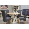 Z Painted Round Dining Table with Natural Oak Top