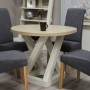 Z Painted Round Dining Table with Smoke Oak Top