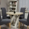 Z Painted Round Dining Table with Smoke Oak Top