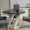 Z Painted Round Dining Table with Wenge Oak Top