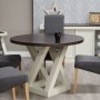 Z Painted Round Dining Table with Wenge Oak Top