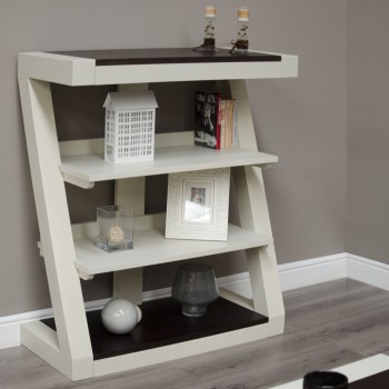 Z Painted Small Bookcase with Wenge Oak Top