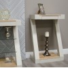 Z Painted Small Hall Table with Natural Oak Top