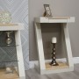 Z Painted Small Hall Table with Natural Oak Top