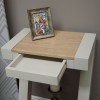 Z Painted Small Hall Table with Natural Oak Top