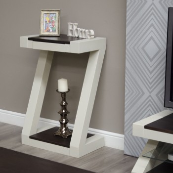 Z Painted Small Hall Table with Wenge Oak Top