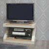Z Painted TV Cabinet with Natural Oak Top
