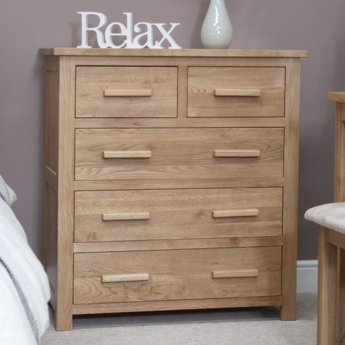 Opus Modern Oak 2 Over 3 Drawer Chest