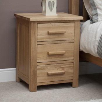 Opus Modern Oak 3 Drawer Bedside