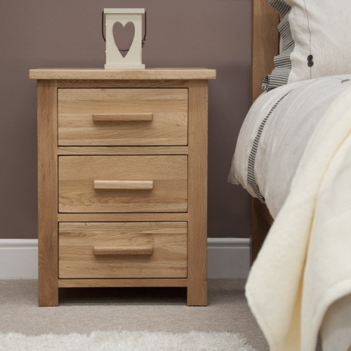 Opus Modern Oak 3 Drawer Bedside
